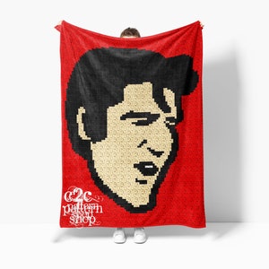 Elvis Presley C2C Crochet Pattern with Written Instructions / Digital Download / C2C Celebrity Afghan