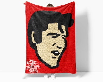 Elvis Presley C2C Crochet Pattern with Written Instructions / Digital Download / C2C Celebrity Afghan