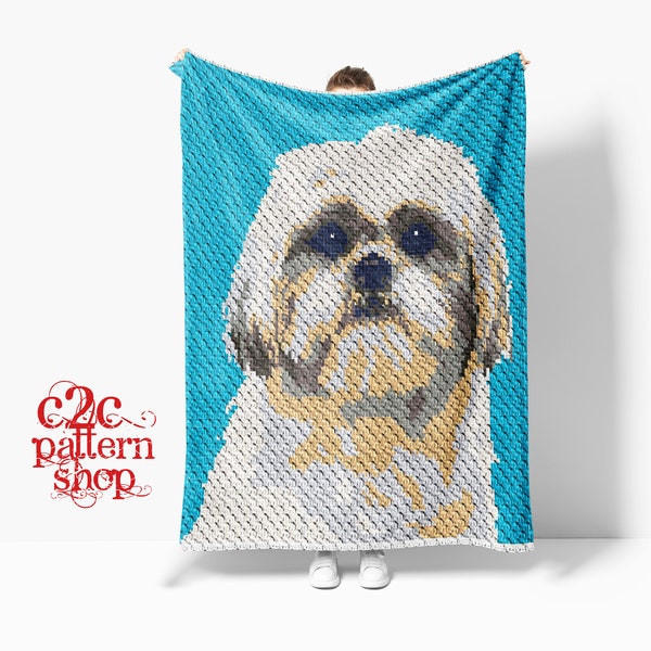 C2C Shih Tzu Crochet Pattern / C2C Dog Pattern / C2C Crochet Pattern / C2C Crochet Blanket / Corner to Corner / C2C Graphgans / C2C Graphgan