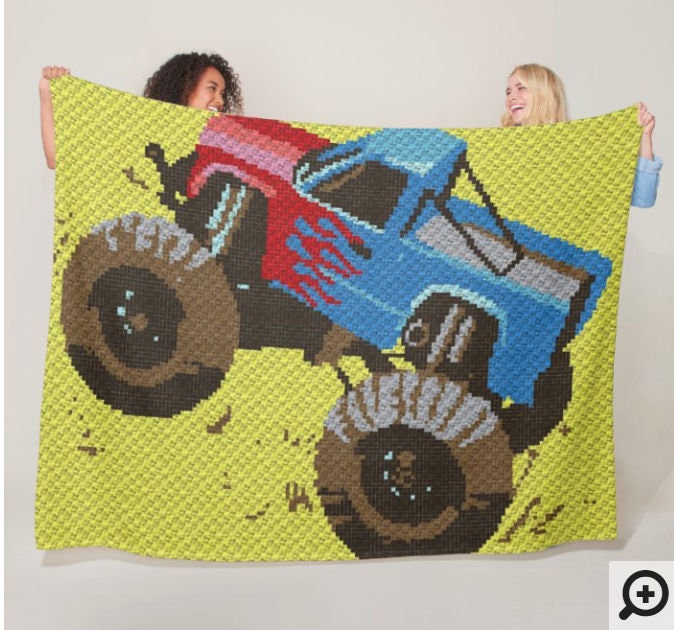 Mini C2C Monster Truck Big Wheels Crochet Pattern / C2C Boy / Etsy