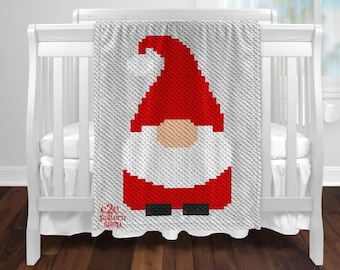 Santa Afghan / Gnome Afghan / C2C Crochet Gnome Pattern / C2C Baby Blanket / Written Pattern / C2C Baby Graph / C2C Graphgan / C2C Christmas