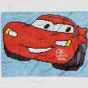 C2C Racing Car Crochet Pattern / C2C Graphgan / C2C Boy Crochet Blanket / Corner to Corner / C2C Graphs / C2C Patterns / C2C Vehicle