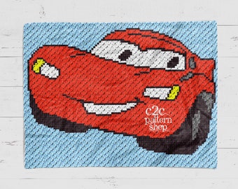 C2C Racing Car Crochet Pattern / C2C Graphgan / C2C Boy Crochet Blanket / Corner to Corner / C2C Graphs / C2C Patterns / C2C Vehicle