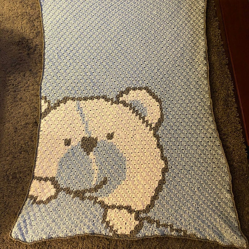C2C Teddy Bear Baby Blanket Crochet Pattern Corner to Corner Etsy