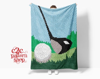 C2C Golf Sport Crochet Pattern with written/color instructions, full graph and (tips, links to yarn calculators and tutorials)