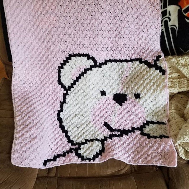 C2C Teddy Bear Baby Blanket Crochet Pattern Corner to Corner Etsy