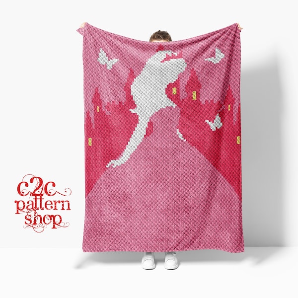 C2C Princess Crochet Pattern / C2C Princess Afghan / C2C Girl Blanket