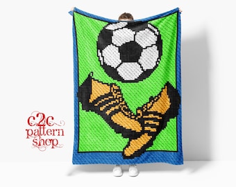 MINI C2C Soccer Sport Crochet Pattern / Corner to Corner / C2C Sport Graph / C2C Crochet Blanket / C2C Graphgan / C2C Afghan