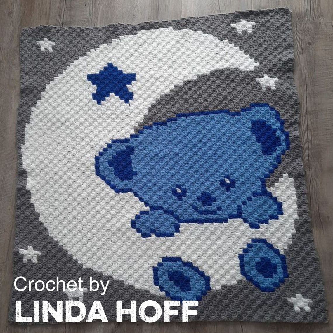 C2C Bear on the Moon Baby Crochet Pattern with Written Etsy