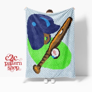 C2C Baseball Sport Crochet Pattern / C2C Graphgan / C2C Crochet Blanket / Corner to Corner / C2C Afghan / C2C Graphs / C2C Patterns