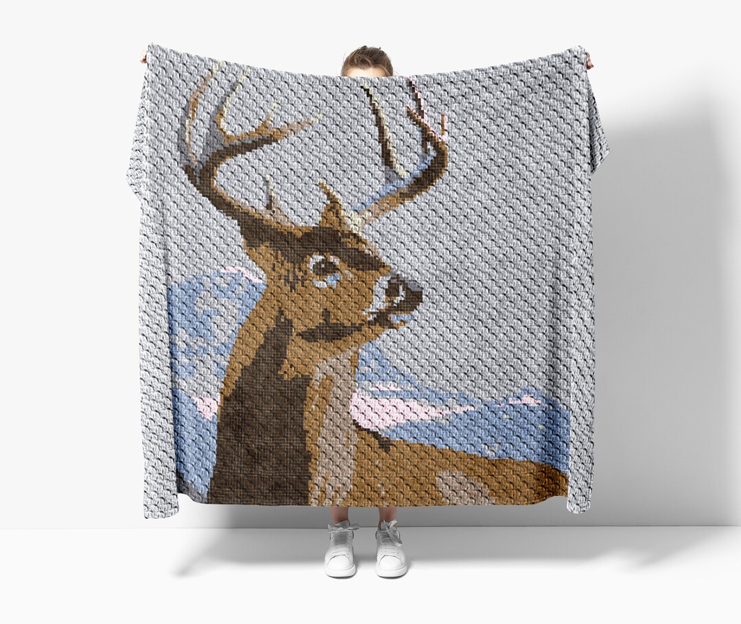 Mini C2C Deer Head Crochet Pattern / Corner to Corner / C2C Graphgan