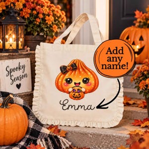 Kids Personalized Halloween Dumpling Bag For Squishy Style Halloween Custom Candy Basket For Trick Or Treat Name Bag For Children's Bag