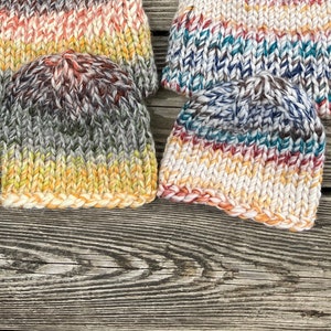 Multicolor Baby Hats - Handknit Newborn Baby Hats
