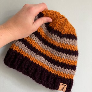 Stripey Scrappy Caps - Hand Knit Striped Beanie Hats