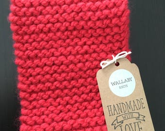 Kid Cowl - Handknit Cowl For Kids - Red