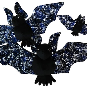 Made to Order, Plush Bat, 3 Sizes, Glow in the Dark Constellations