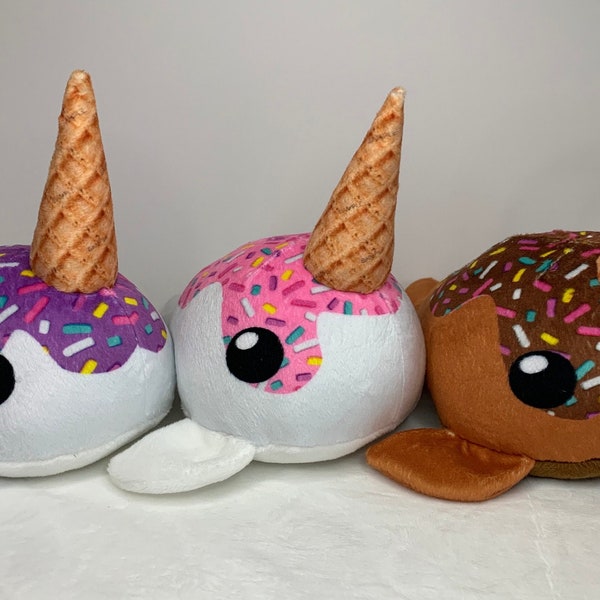 Scented Narwhal Plush, Waffle Cone