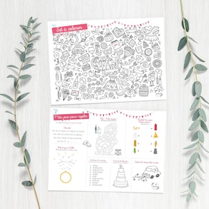 Placemat | Wedding | Children&#39;s activity | Digital