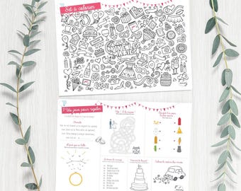 Set de table  |  Mariage  | Activité enfant  | Numérique