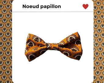 Bow tie | Homemade | pattern on ocher background