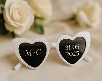 Zonnebril - Hart | Bruiloft | Vrijgezellenfeest | Gepersonaliseerd