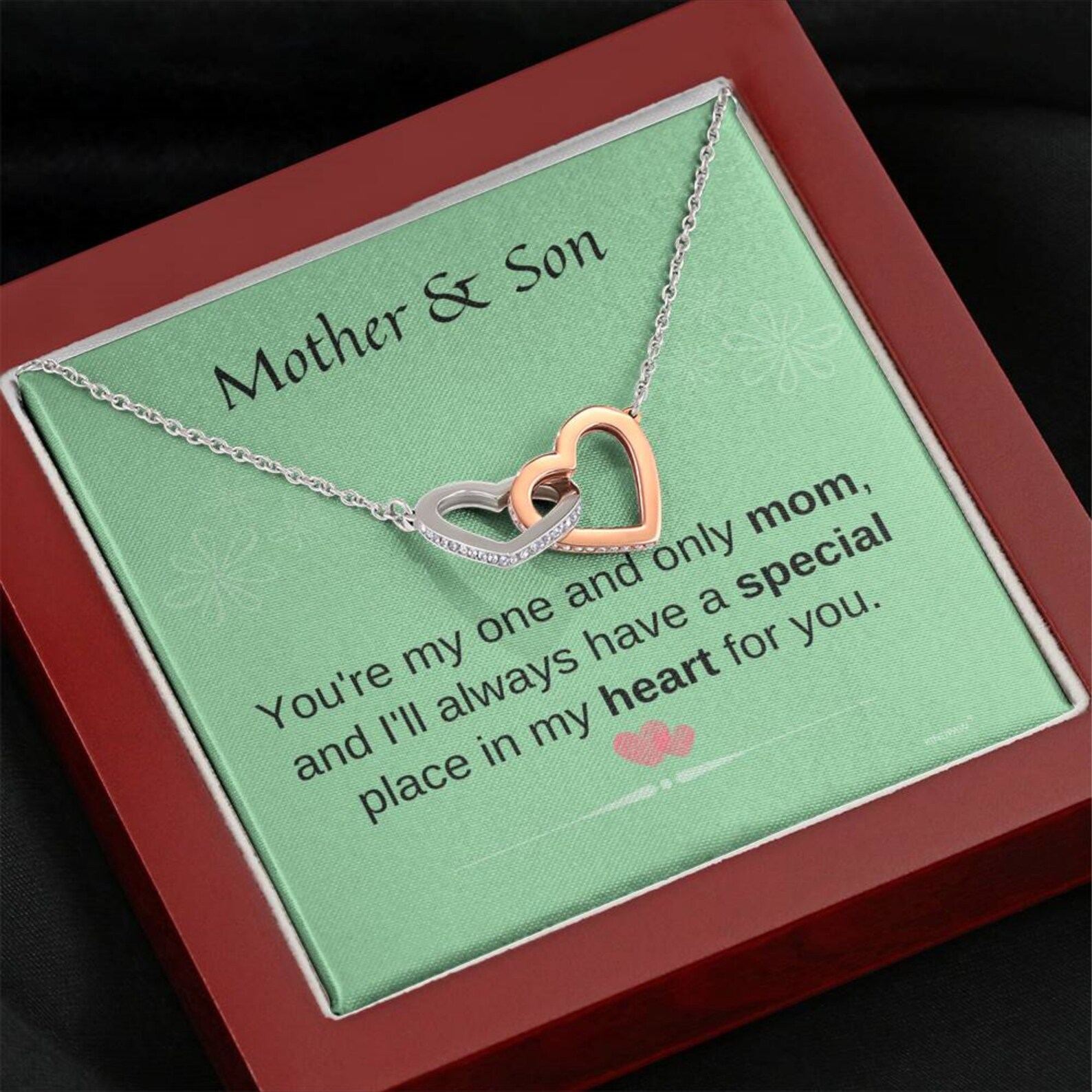 Mother and Son Necklace Son to Mom Birthday Mothers Day and Christmas