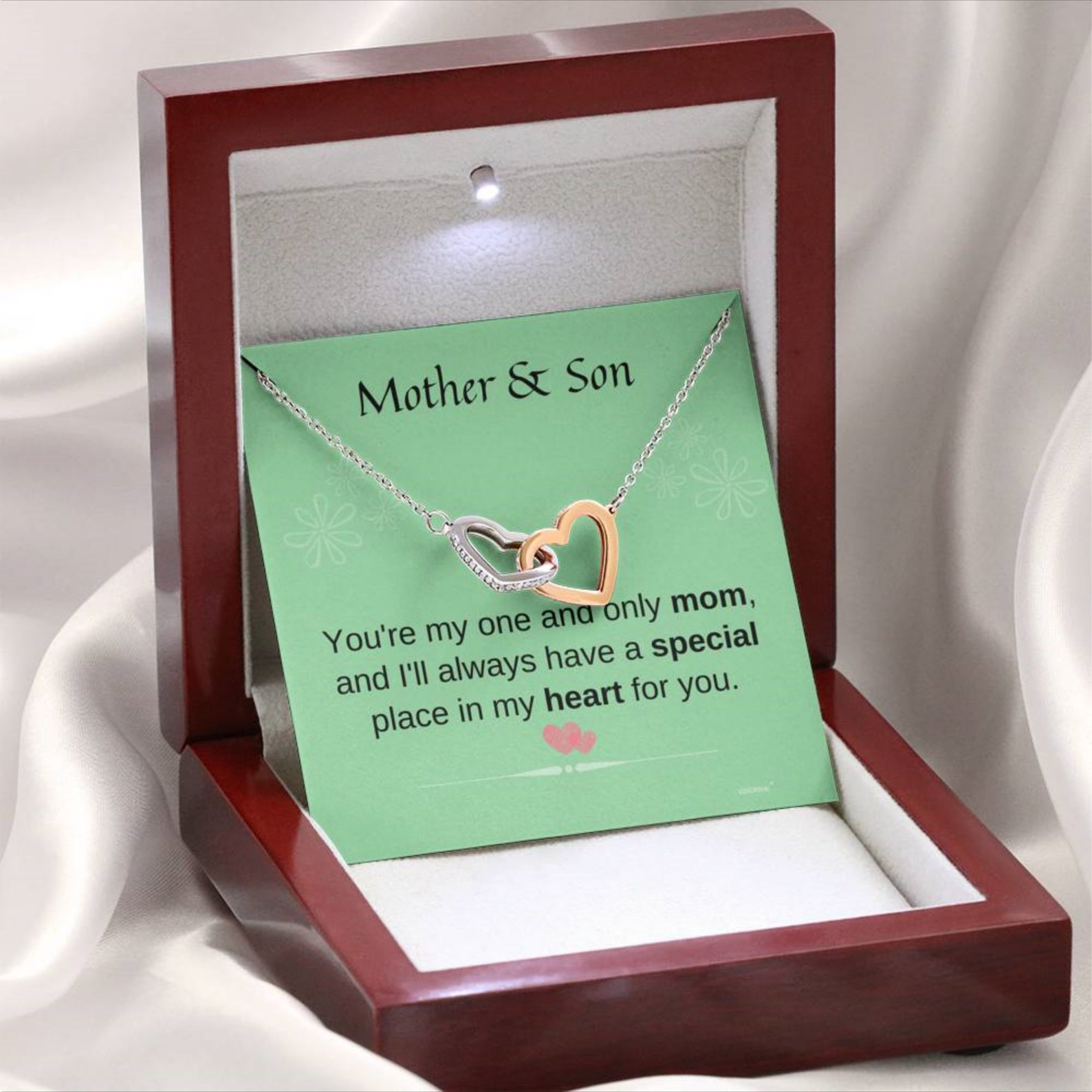 Mother and Son Necklace Son to Mom Birthday Mothers Day and Christmas