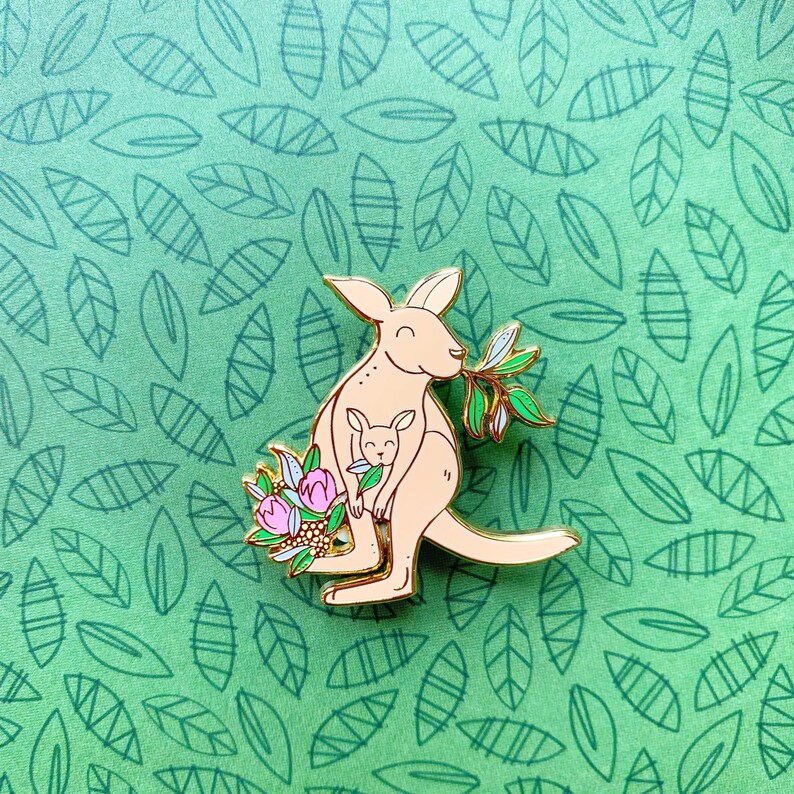 Kangaroo Hard Enamel Pin Baby Kangaroo Lapel Pin Cute Etsy