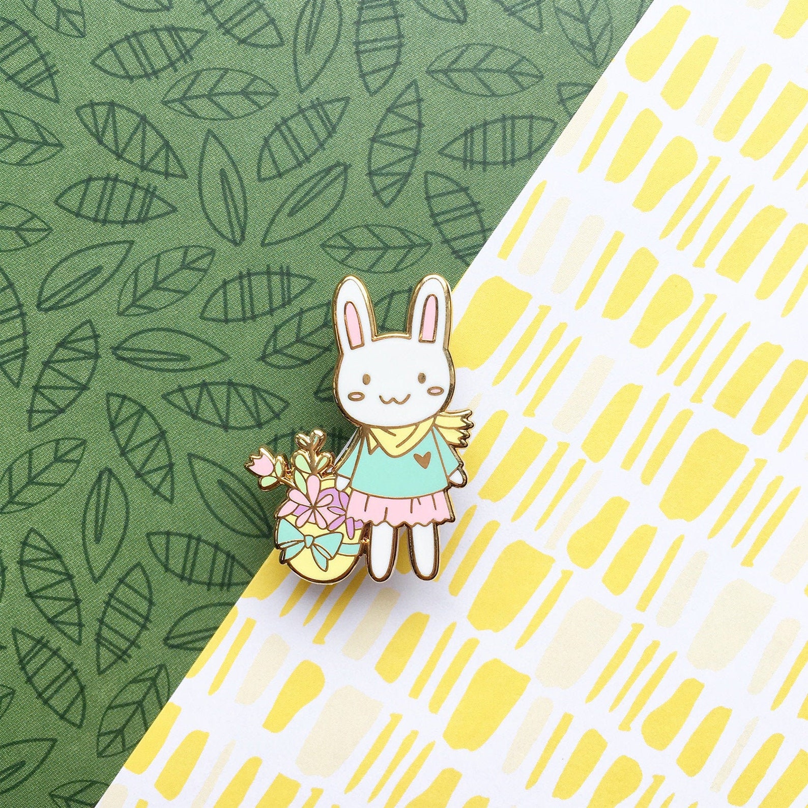 Forest Rabbit Hard Enamel Pin Kawaii Rabbit Enamel Pin | Etsy