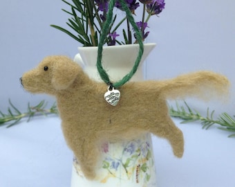 Golden Retriever Gift, Needle Felt Retriever, Pet Lover Gift, Needle Felt Dog, Gift For Mum, Eco Friendly Tree Decoration