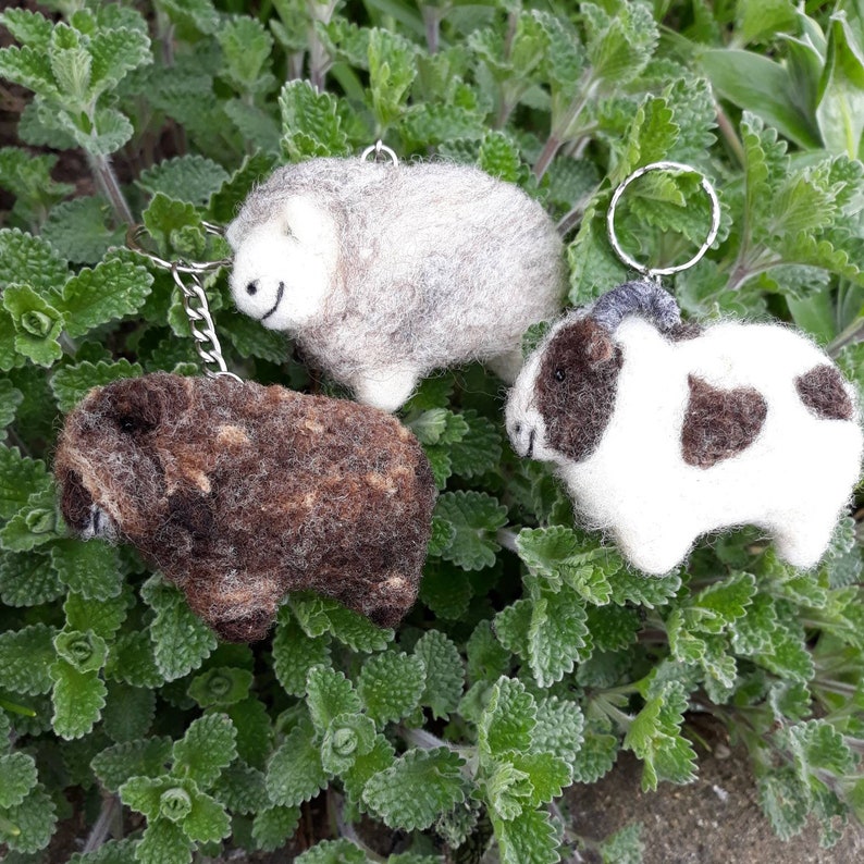 Cute Keyring Sheep Keychain Sheep Gift Needle Felt Etsy