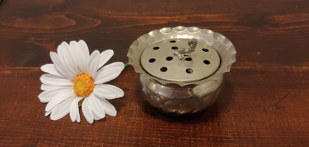 PEWTER BOWL POTPOURRI Vintage Etsy