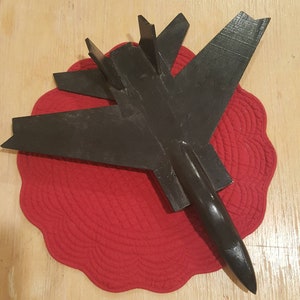 F-14 Tomcat Fighter Jet - Toy Plane - Handmade Wooden - Vintage Estate Find - Unique and one of a kind