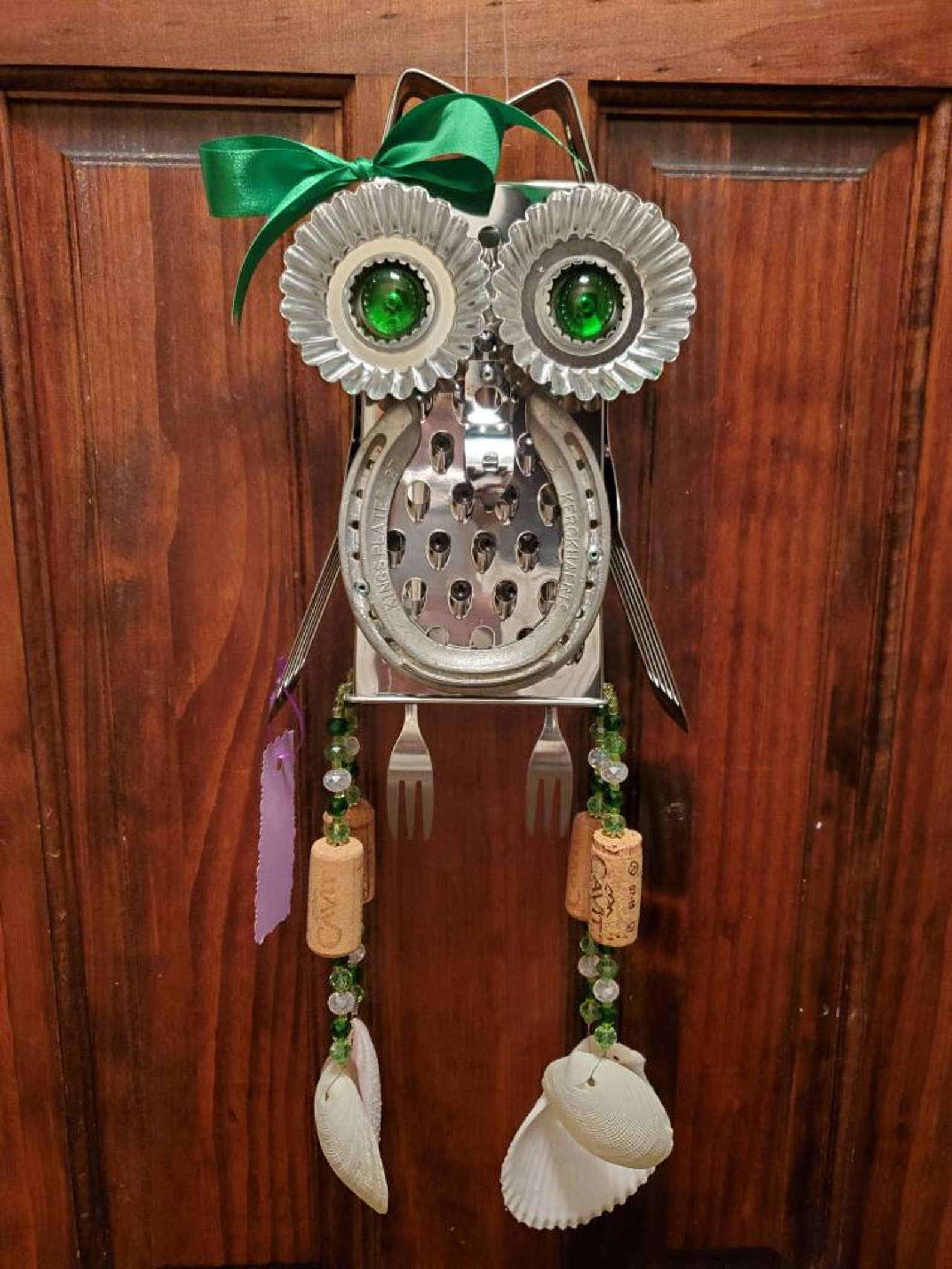 Owl Cheese Grater Suncatcher / Wind Chime Upcycled Etsy