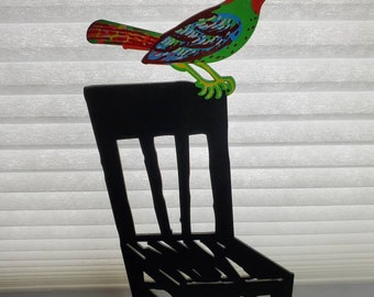 The Empty Chair - Modern Metal Sculpture Artwork Signed by Artist David Gerstein