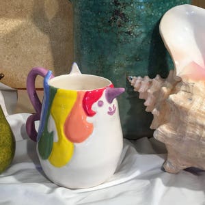 Cute Handmade Unicorn Shaped Ceramic Mug The Trina image 1