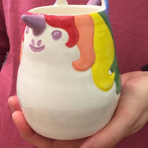 Cute Handmade Unicorn Shaped Ceramic Mug The Trina image 5