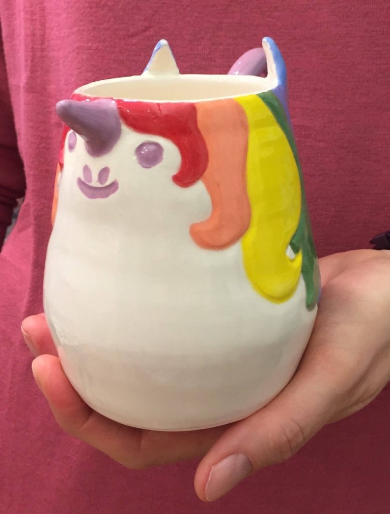 Cute Handmade Unicorn Shaped Ceramic Mug The Trina image 5