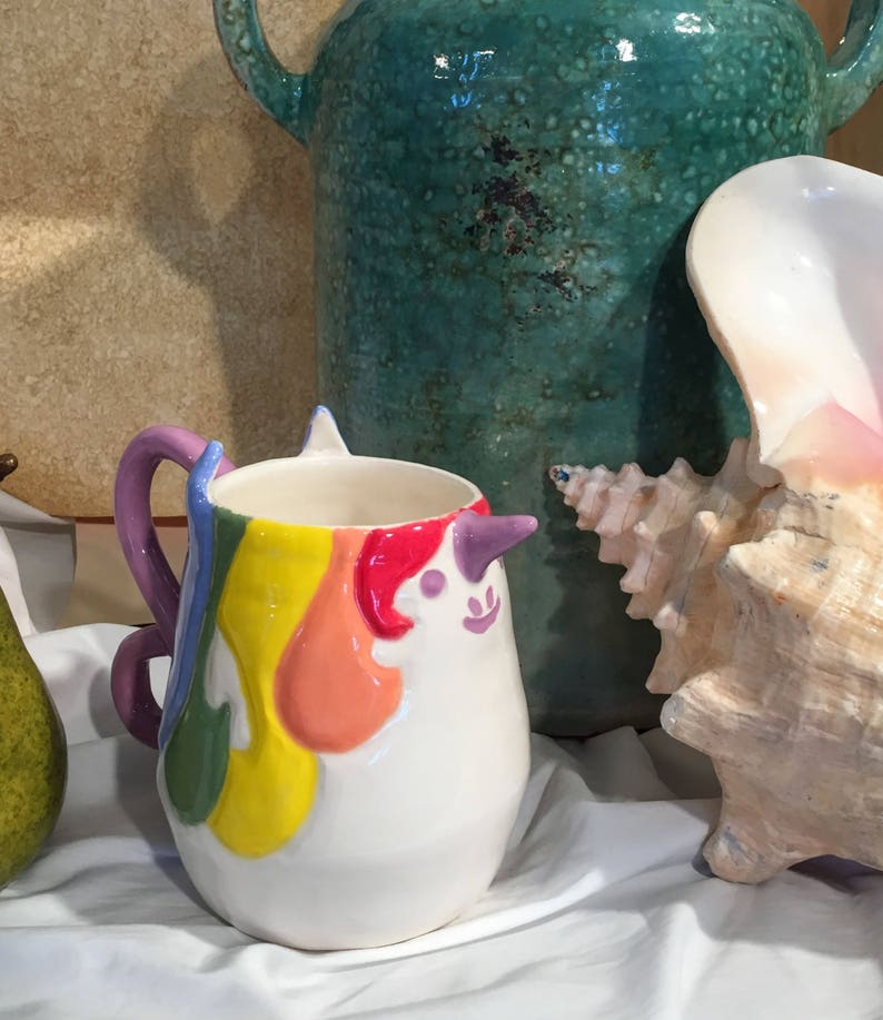 Cute Handmade Unicorn Shaped Ceramic Mug The Trina image 1