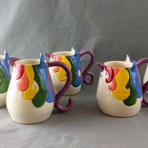 Cute Handmade Unicorn Shaped Ceramic Mug The Trina image 4