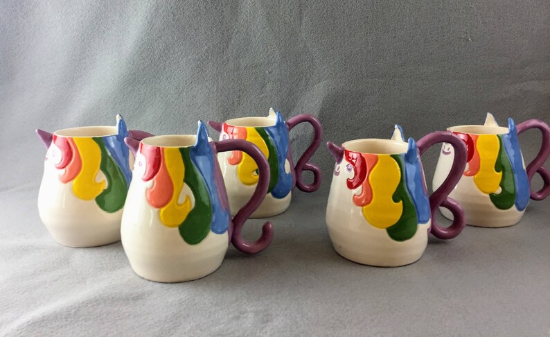 Cute Handmade Unicorn Shaped Ceramic Mug The Trina image 4