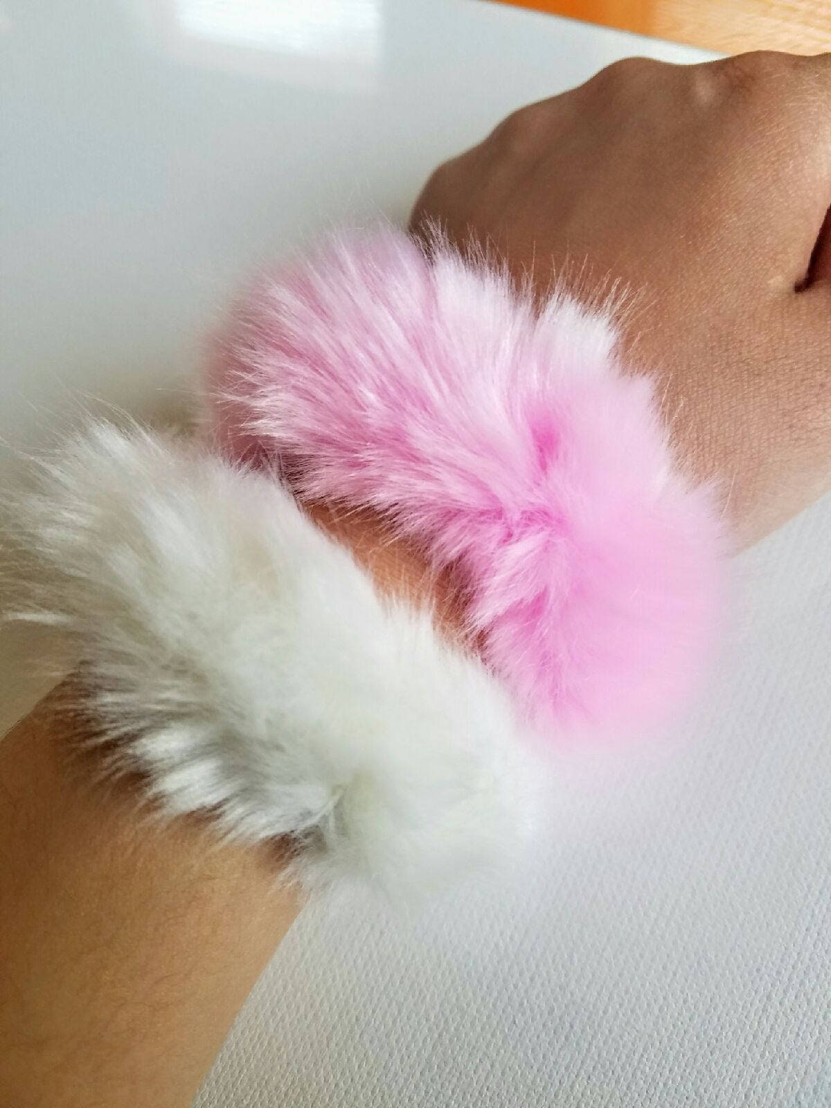 90s Scrunchies Fuzzy Hair Tie Pink / White - Etsy 90s Scrunchies Fuzzy Hair Tie Pink / White - Etsy