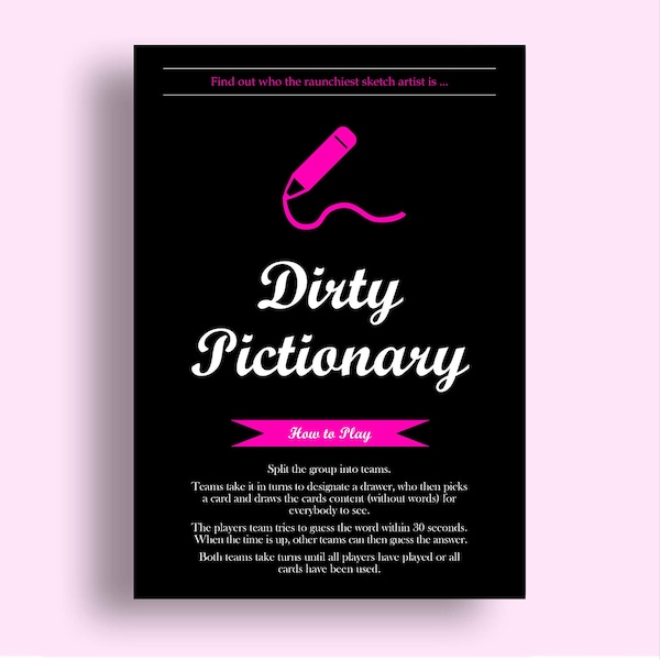 Dirty Pictionary Bachelorette Game Download Bridal Shower Games Bachelorette Party Games Hen Party Games Bachelorette Games