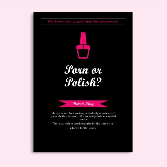 Porn Or Polish Hen Party Game With Detailed Answer Sheet Hen Etsy