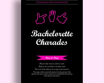 Bachelorette Charades Innuendo Charades Game Download Bridal Shower Games Bachelorette Party Games Hen Party Games Bachelorette Games