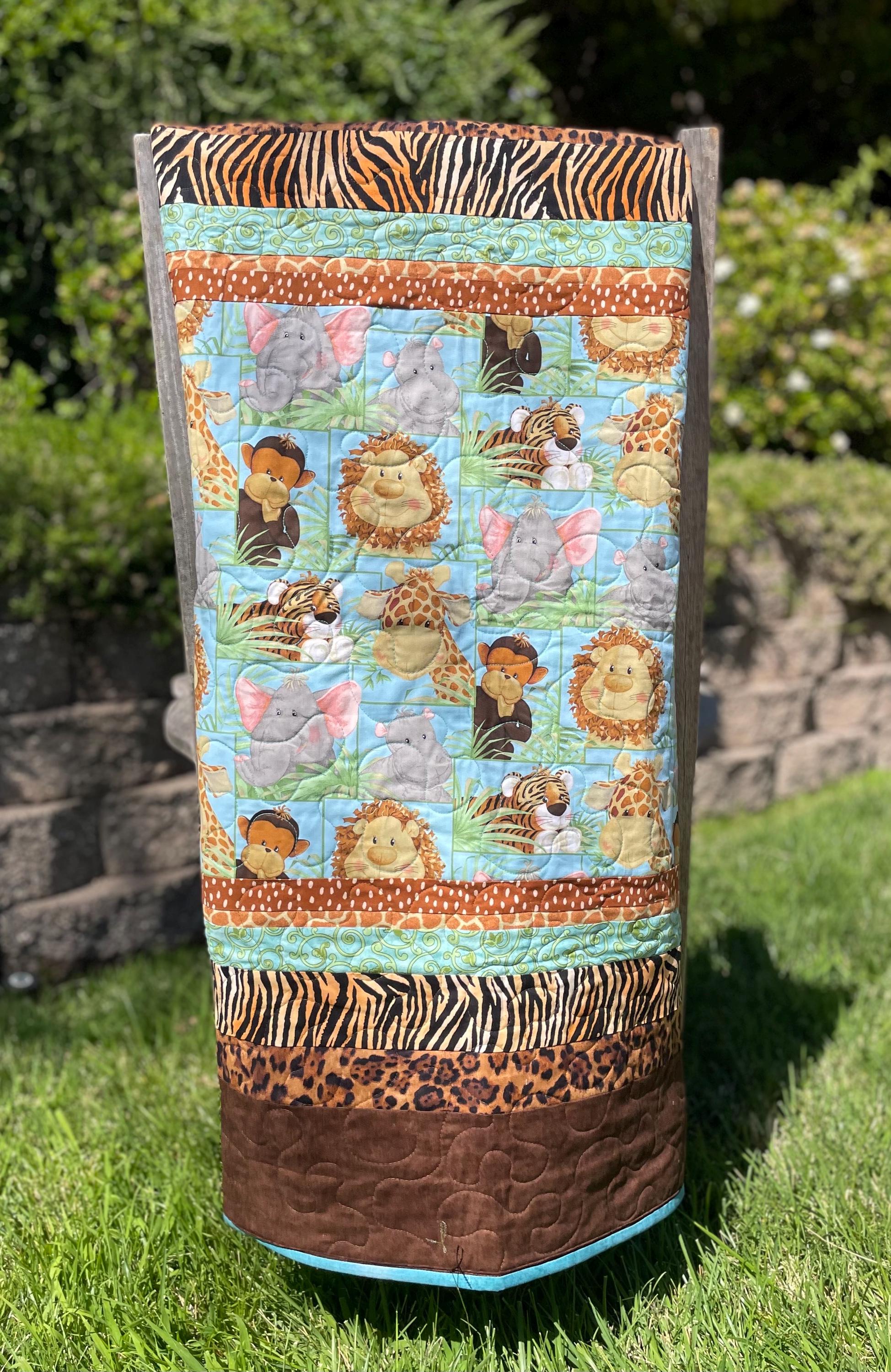 Jungle Baby Animals Baby Quilt. Baby Quilt, Crib Quilt, Stroller Quilt ...