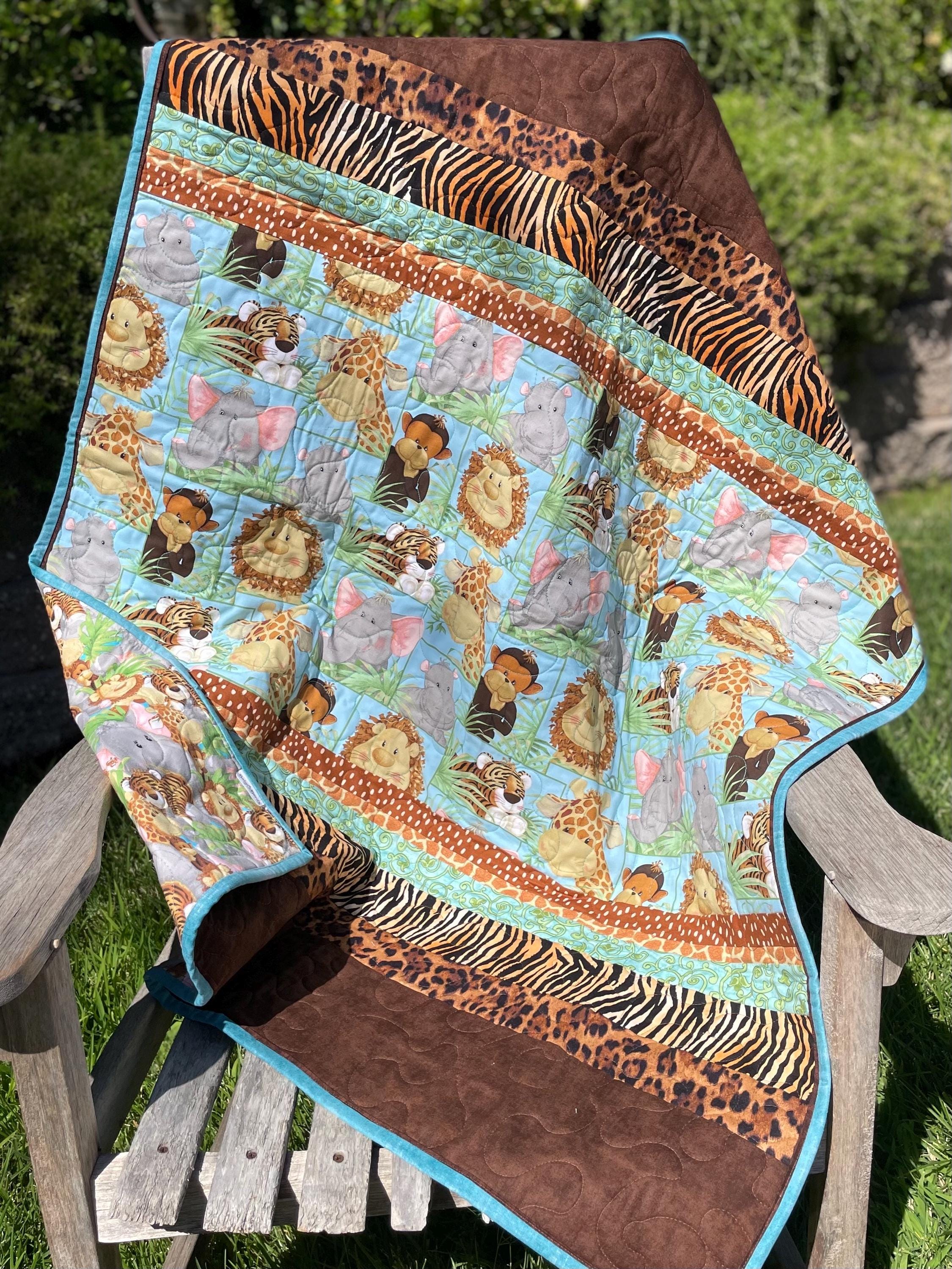 Jungle Baby Animals Baby Quilt. Baby Quilt, Crib Quilt, Stroller Quilt ...