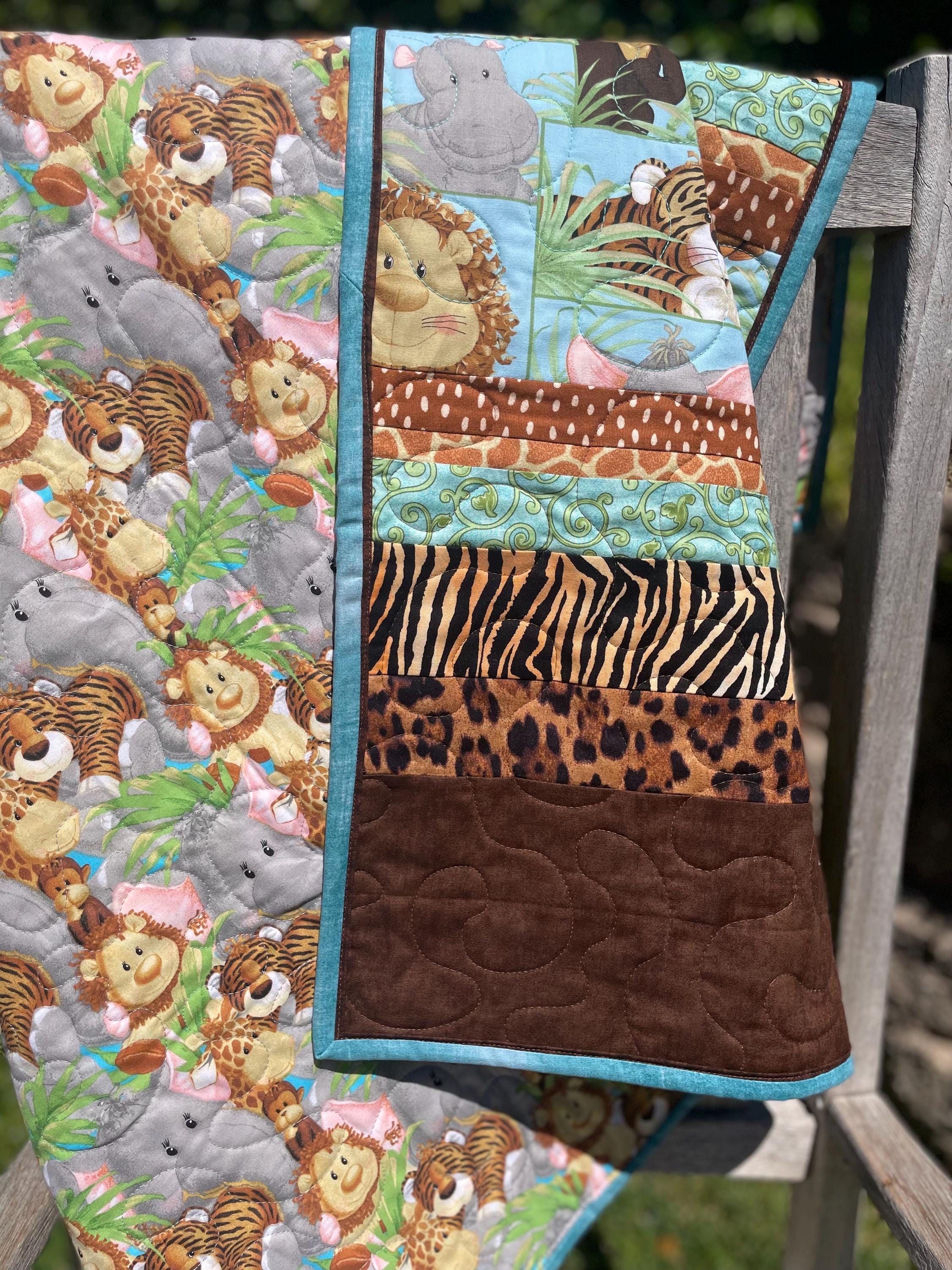 Jungle Baby Animals Baby Quilt. Baby Quilt, Crib Quilt, Stroller Quilt ...
