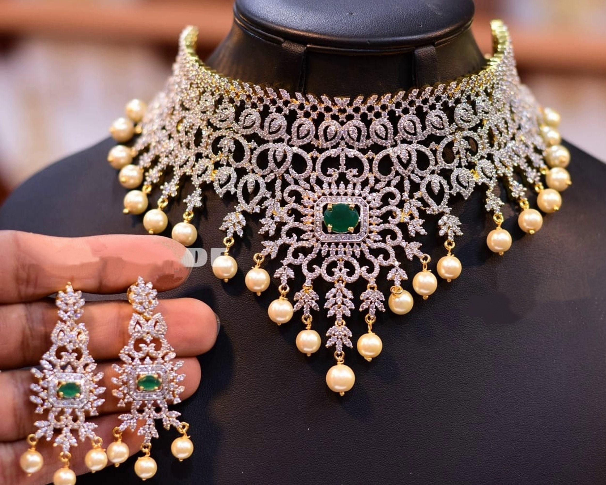 Cz stone choker necklace Clearance