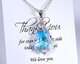 Mother the Bride Gift Necklace, Mother of the Groom Gift Necklace, Stepmother Gift, Gift for Stepmother, Wedding Necklace, Crystal Necklace